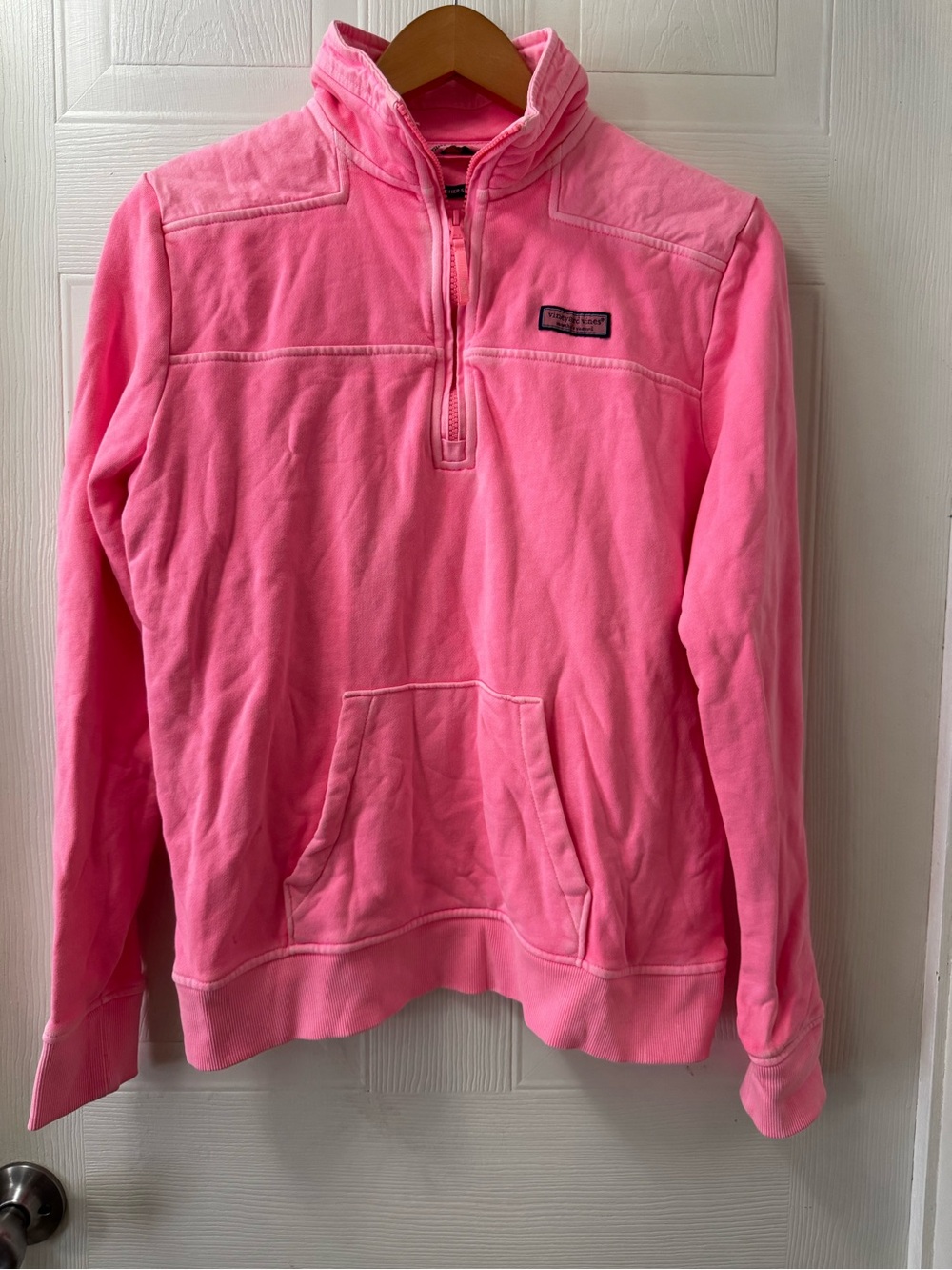 Vineyard Vines Bright Pink Quarter-Zip Pullover